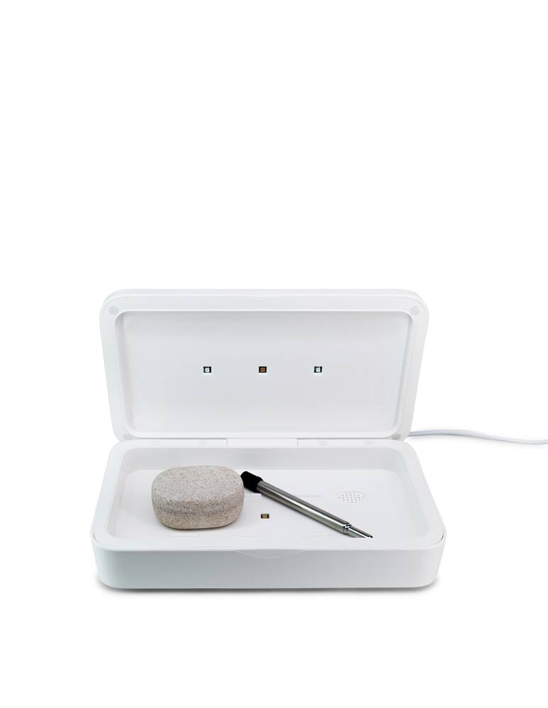 rinascente Kreafunk Lost caricatore wireless e sterilizzatore luce UV bianco