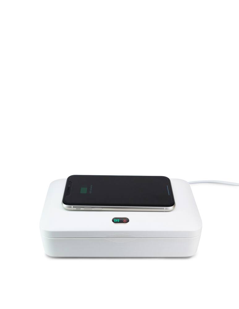 rinascente Kreafunk Lost caricatore wireless e sterilizzatore luce UV bianco