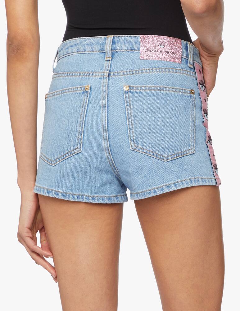 rinascente Chiara Ferragni Pantaloni corti di jeans logomania