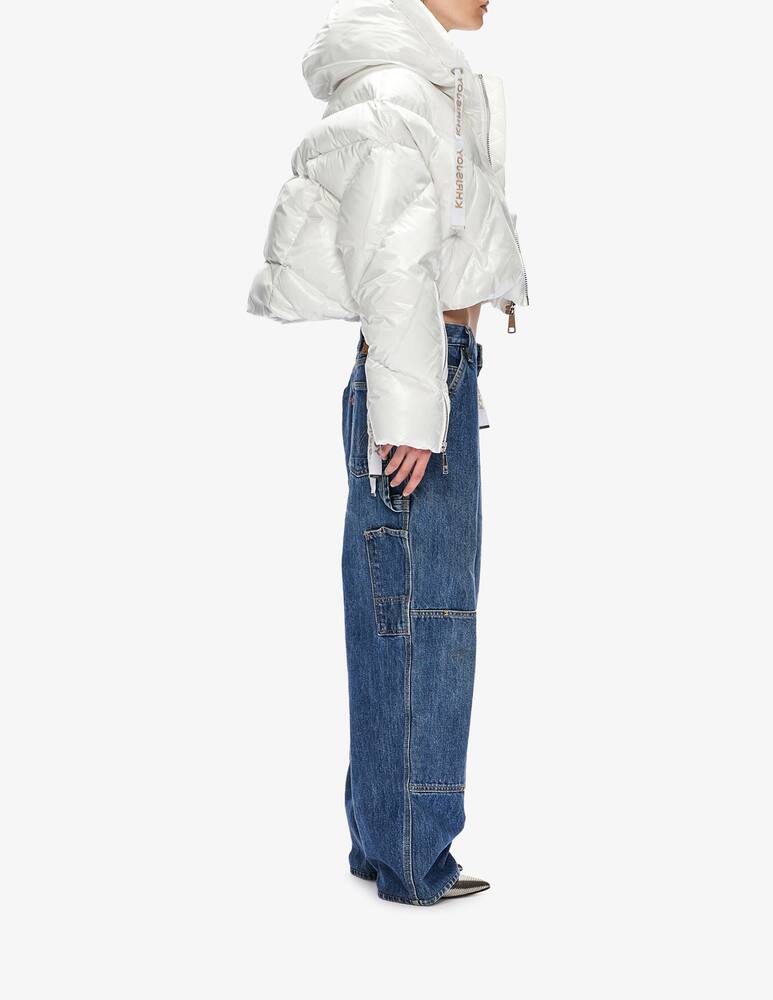 rinascente Khrisjoy Shiny puff cropped jacket - White