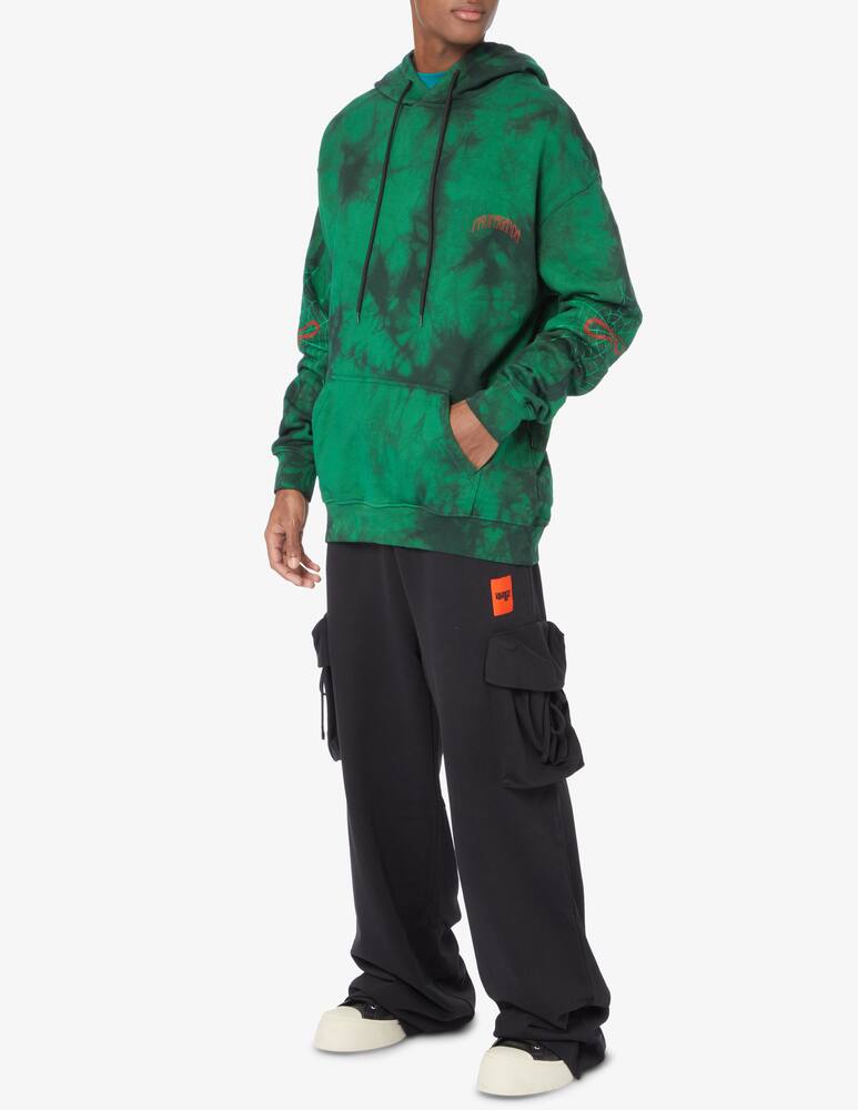 rinascente Propaganda Triangle web tie dye hoodie - Green