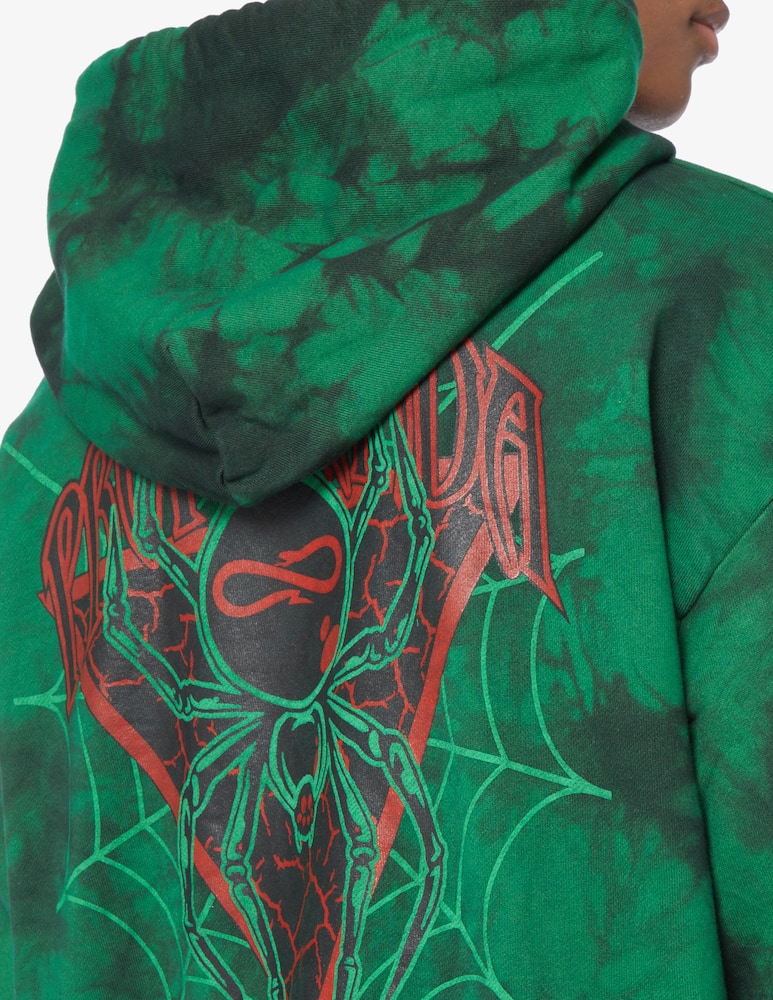 rinascente Propaganda Triangle web tie dye hoodie - Green