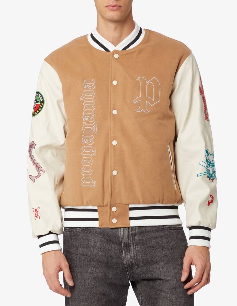 Propaganda Varsity patch gothic bomber jacket - Beige - picture 1 Propaganda Varsity patch gothic bomber jacket - Beige - picture 1