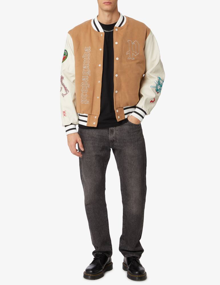 Propaganda Varsity patch gothic bomber jacket - Beige - picture 2 Propaganda Varsity patch gothic bomber jacket - Beige - picture 2