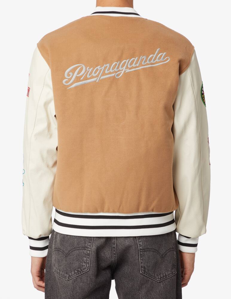 Propaganda Varsity patch gothic bomber jacket - Beige - picture 3 Propaganda Varsity patch gothic bomber jacket - Beige - picture 3