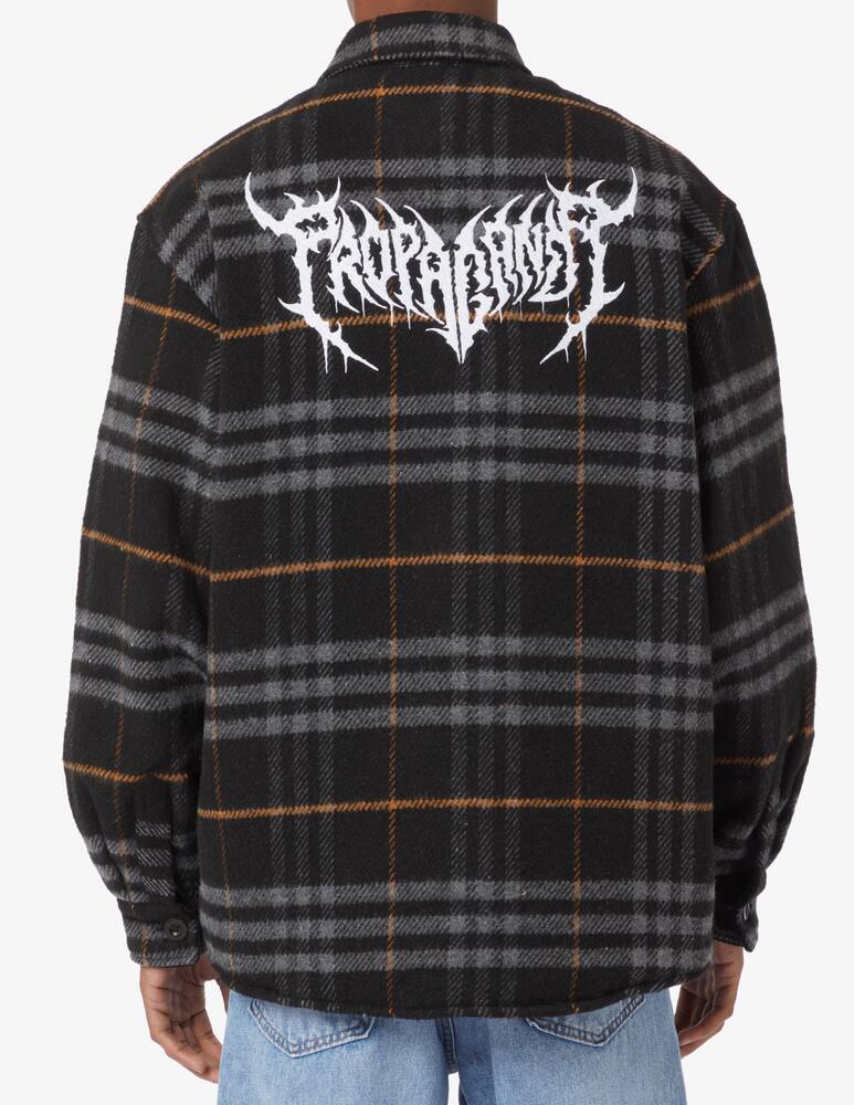 rinascente Propaganda Giacca overshirt flannel trapuntata a quadri - Nero