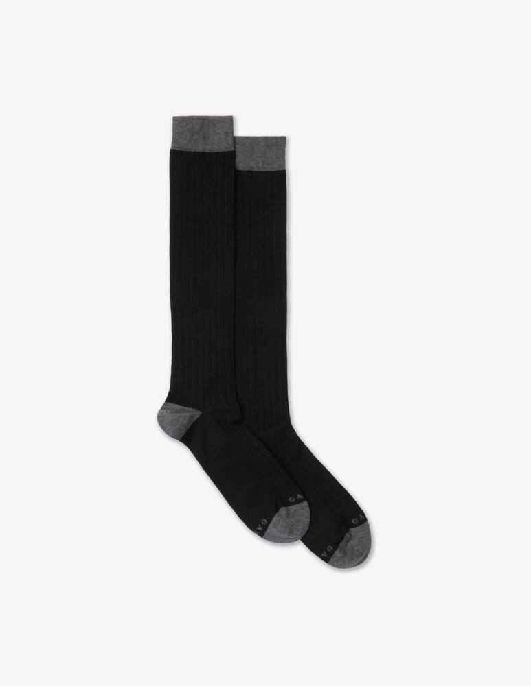 rinascente Gallo Contrast ribbed socks - Black