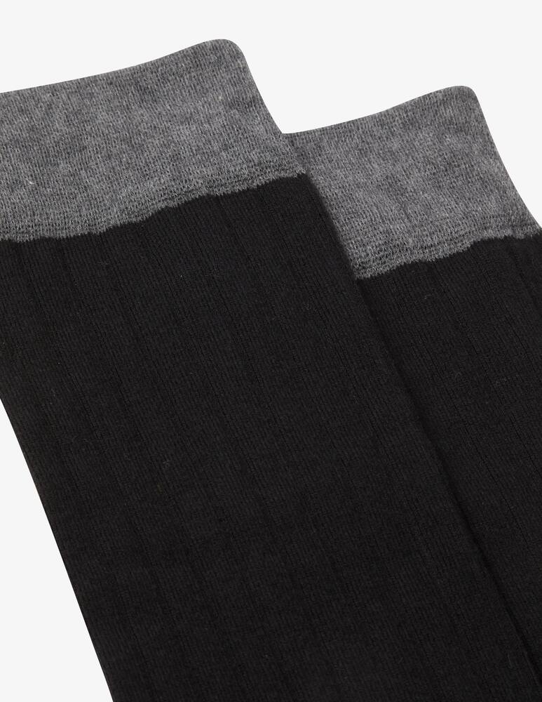 rinascente Gallo Contrast ribbed socks - Black