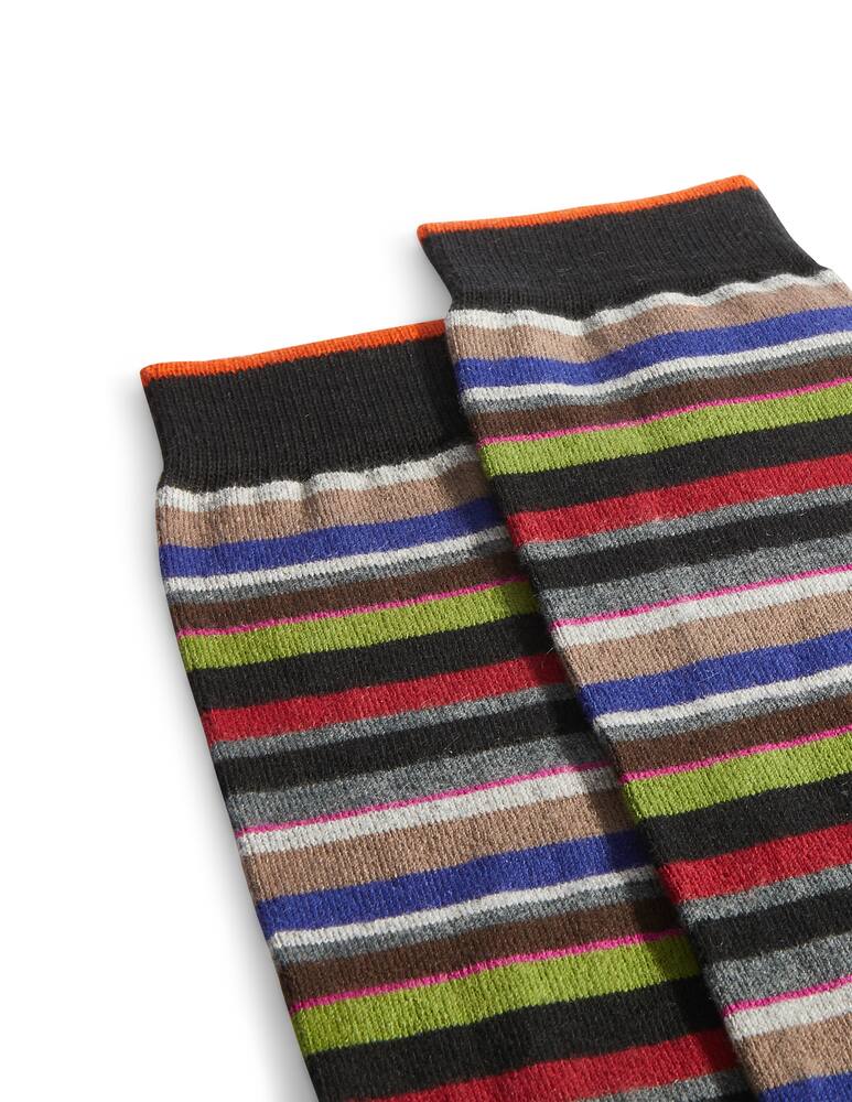 Gallo Calze in cotone e cashmere con micro riga - immagine 2