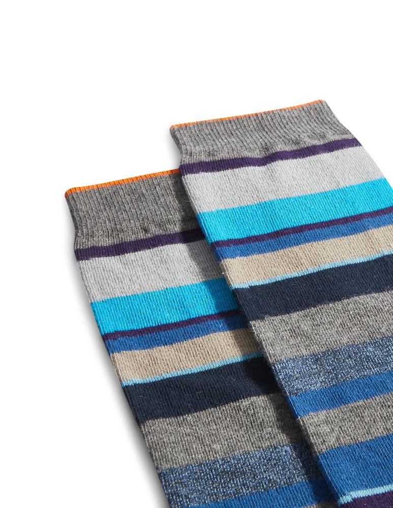 rinascente Gallo Calze in cotone con riga multicolor