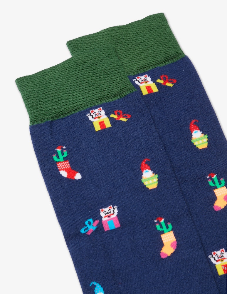 rinascente Gallo Happy christmas pattern light socks - Multicolor