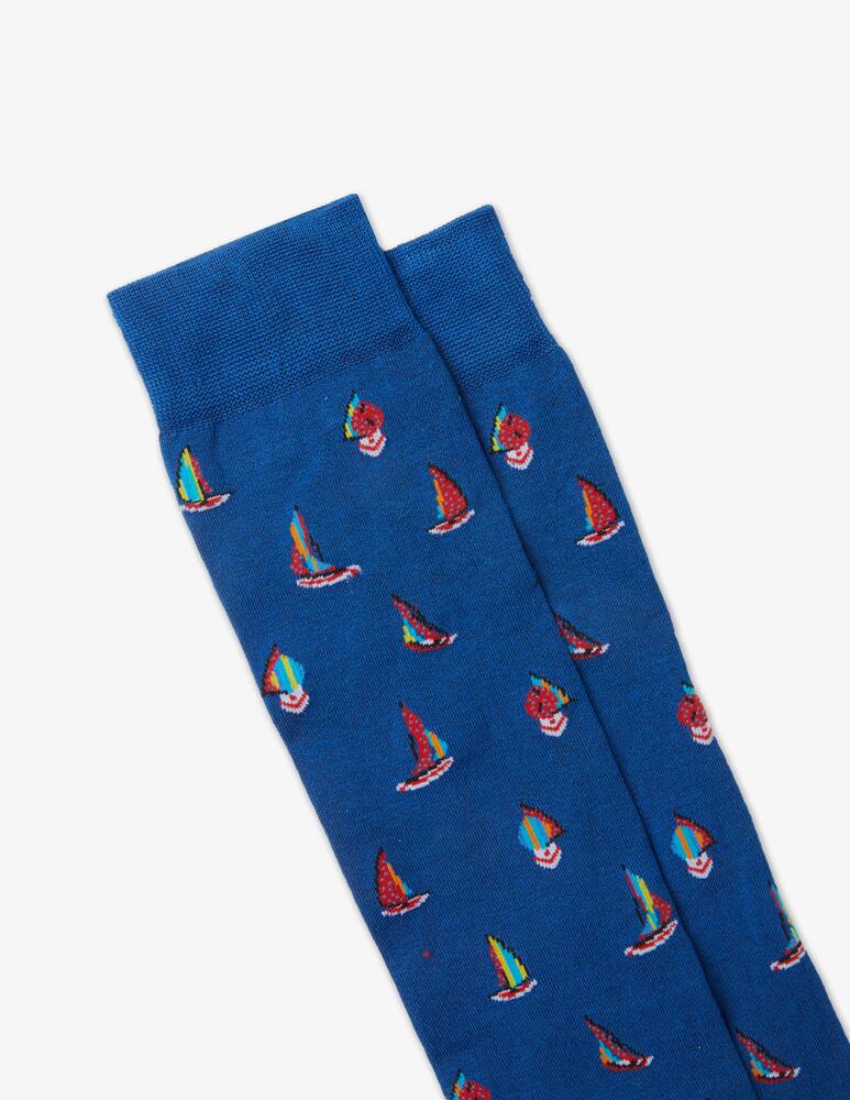 rinascente Gallo Calzino lungo leggerissimo fantasia barchette 