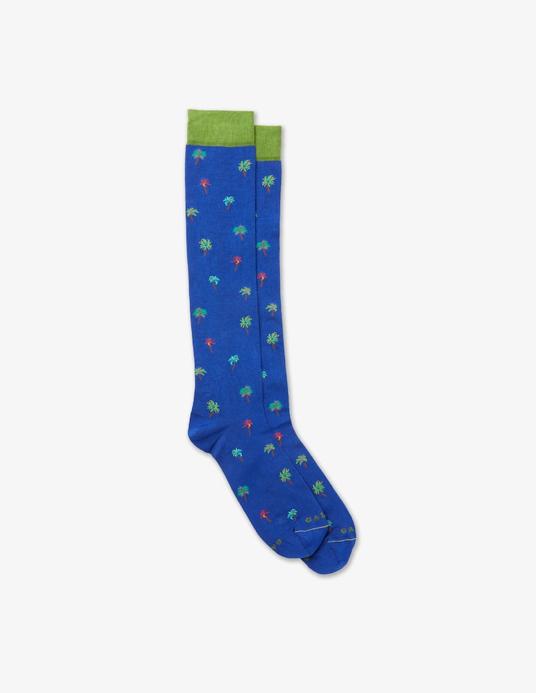 rinascente Gallo Palms patterned ultra weight long sock 