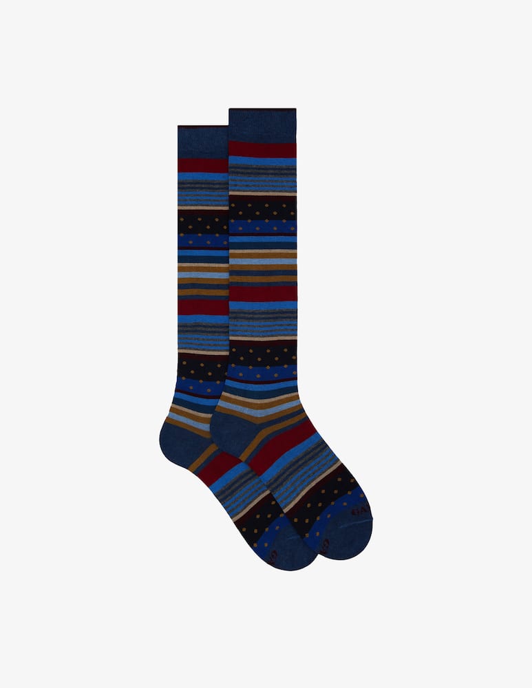 Gallo Calzino lungo fantasia mix multicolor pois e windsor - immagine 1
