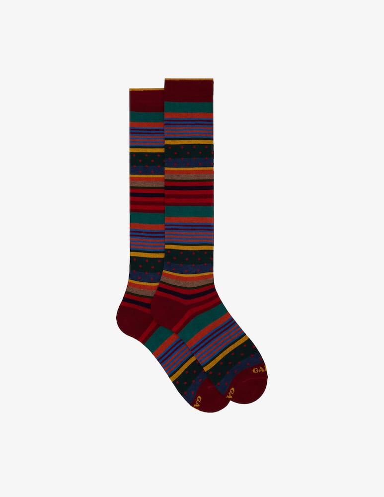 Gallo Calzino lungo fantasia mix multicolor pois e windsor - immagine 1 Gallo Calzino lungo fantasia mix multicolor pois e windsor - immagine 1