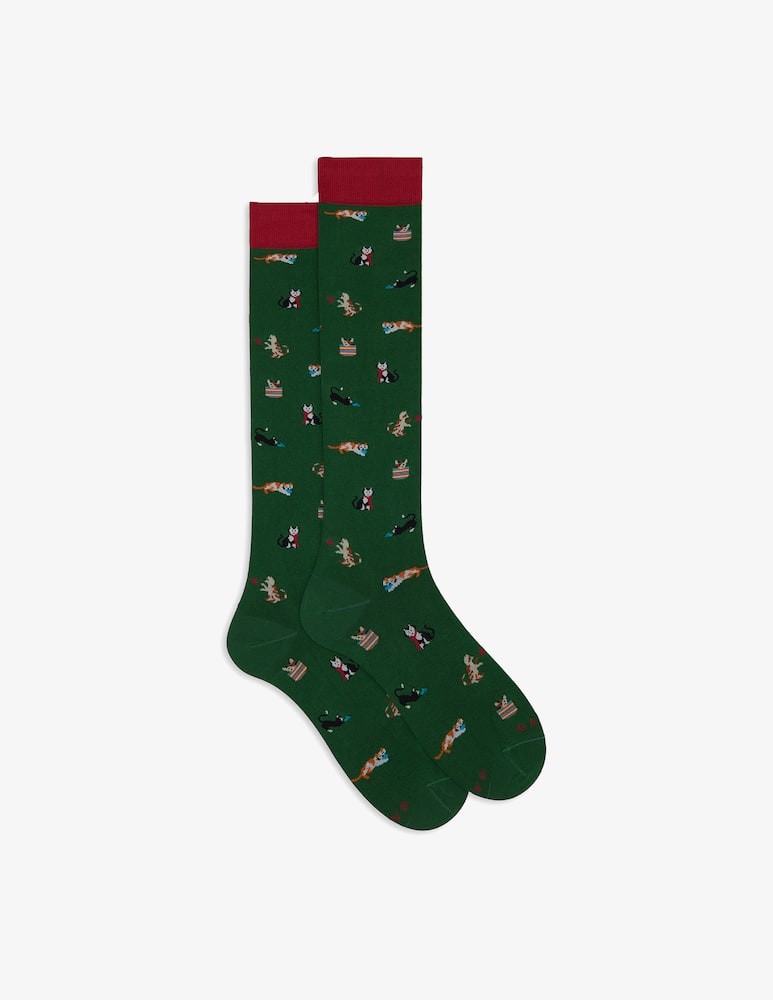 rinascente Gallo Long cat pattern socks