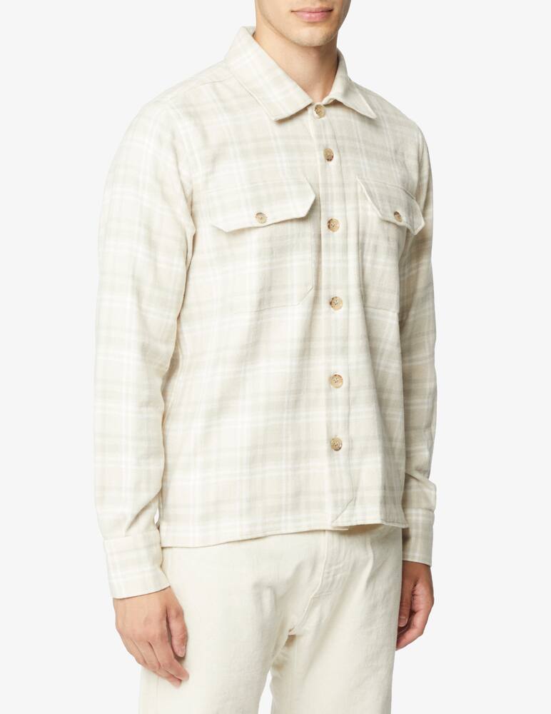 rinascente Eleventy Flanel checked overshirt - White