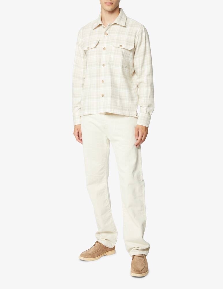 rinascente Eleventy Flanel checked overshirt - White