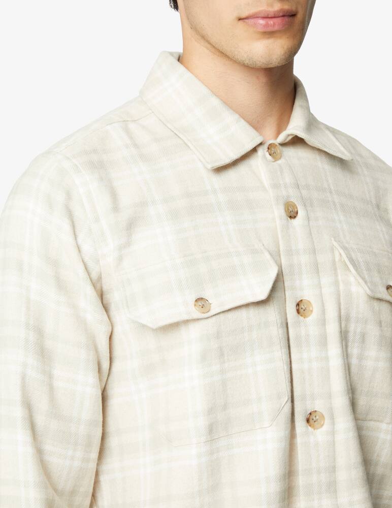 rinascente Eleventy Flanel checked overshirt - White