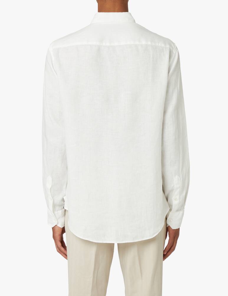 rinascente Emporio Armani Camicia manica lunga lino tinto capo - bianco