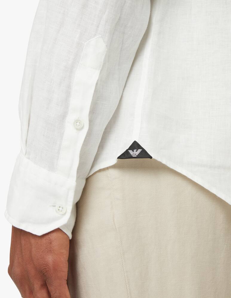 rinascente Emporio Armani Camicia manica lunga lino tinto capo - bianco