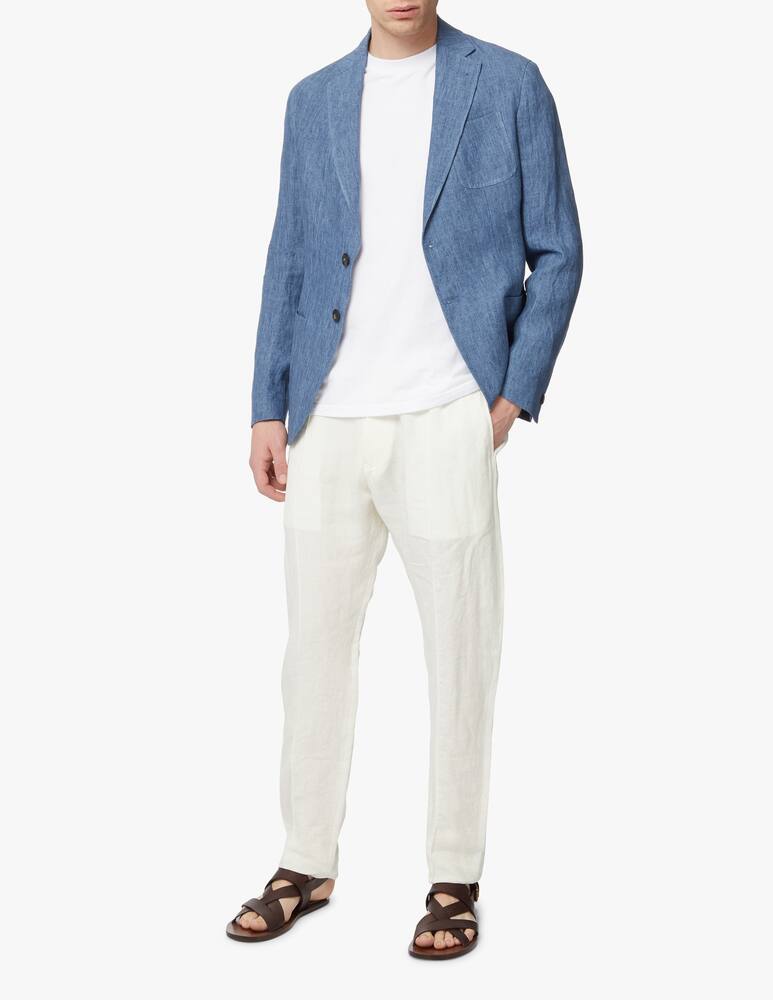 Emporio Armani Pantaloni jogger coulisse lino delave - bianco - immagine 1 Emporio Armani Pantaloni jogger coulisse lino delave - bianco - immagine 1