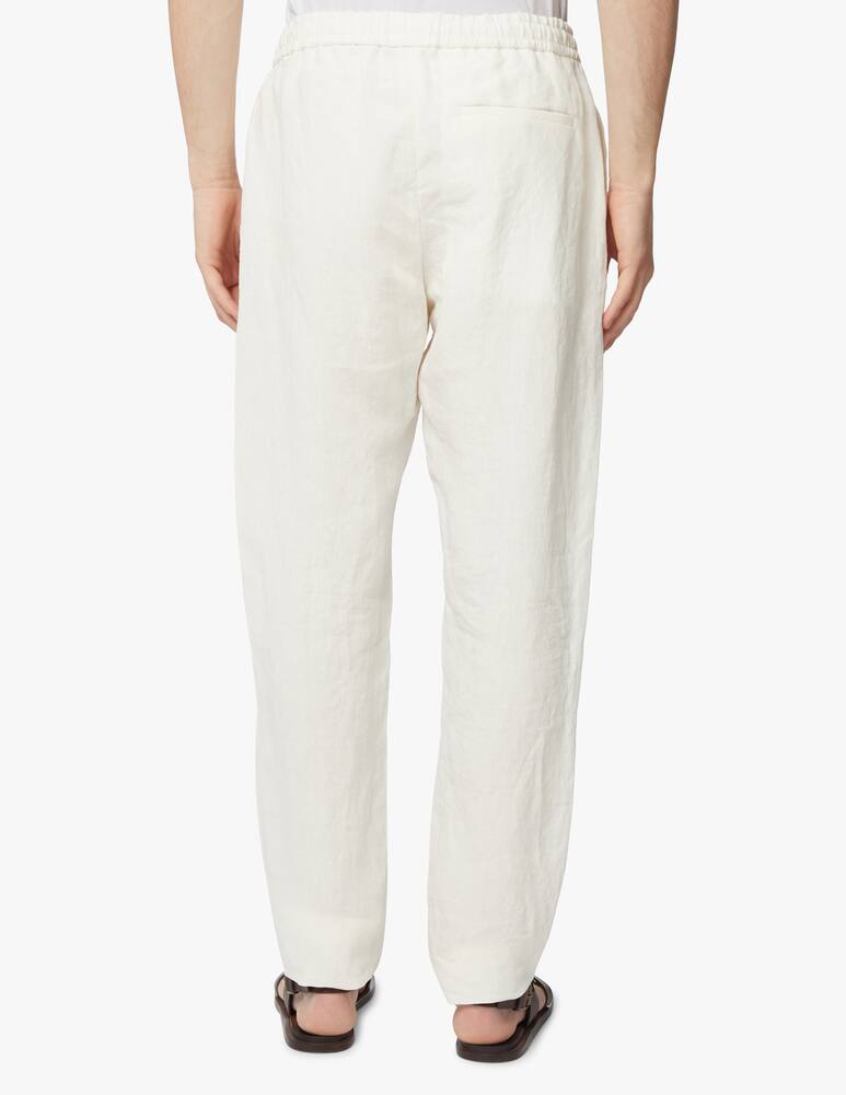 Emporio Armani Pantaloni jogger coulisse lino delave - bianco - immagine 3 Emporio Armani Pantaloni jogger coulisse lino delave - bianco - immagine 3