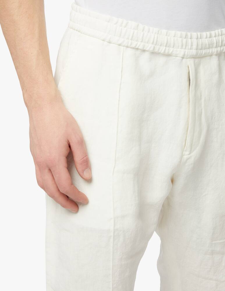 Emporio Armani Pantaloni jogger coulisse lino delave - bianco - immagine 4 Emporio Armani Pantaloni jogger coulisse lino delave - bianco - immagine 4