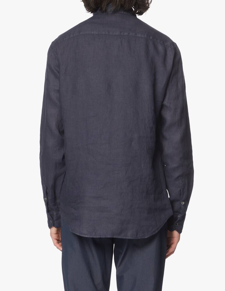 rinascente Emporio Armani Garment dyed linen shirt - blue