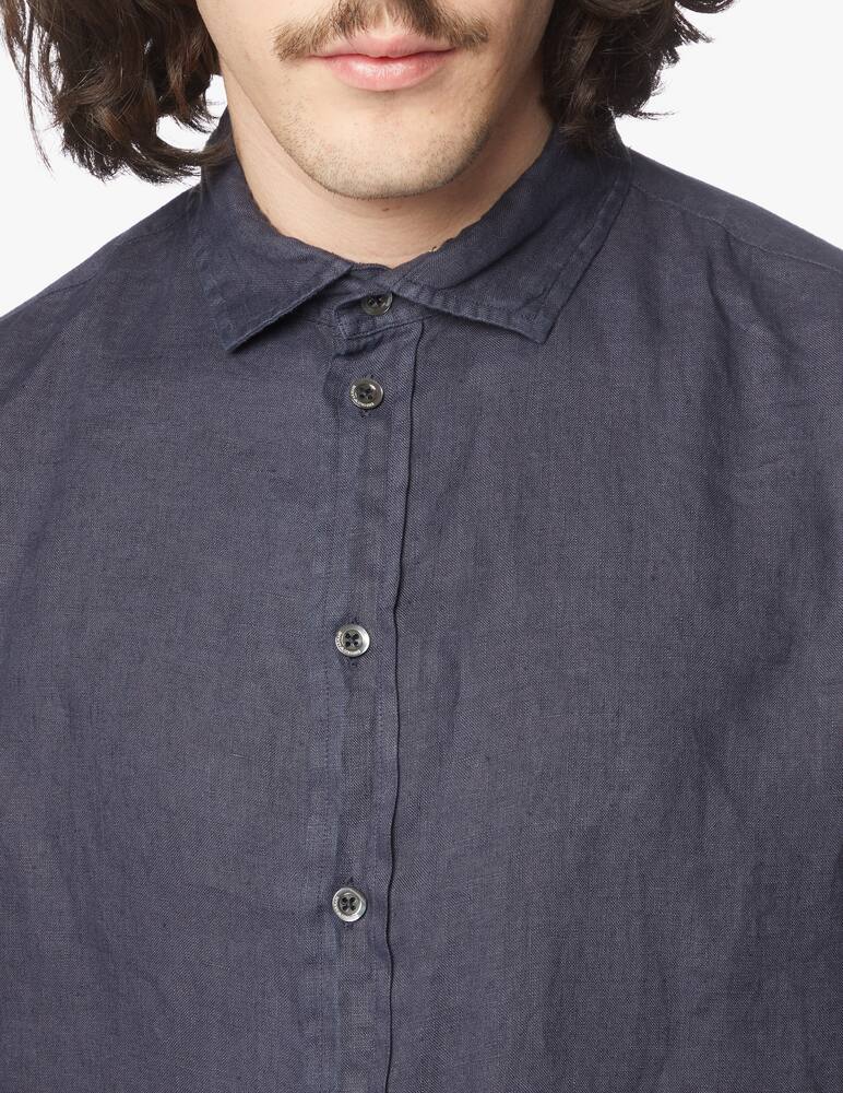 rinascente Emporio Armani Garment dyed linen shirt - blue