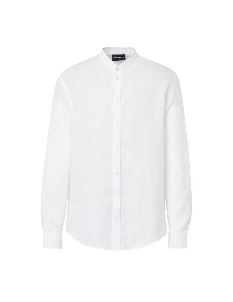 rinascente Emporio Armani Yarn dyed linen guru shirt - white