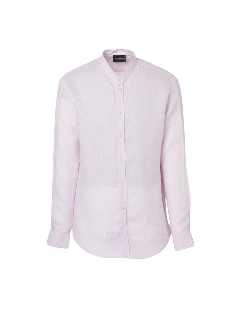 Emporio Armani Camicia manica lunga guru lino tinto filo - rosa - immagine 5 Emporio Armani Camicia manica lunga guru lino tinto filo - rosa - immagine 5