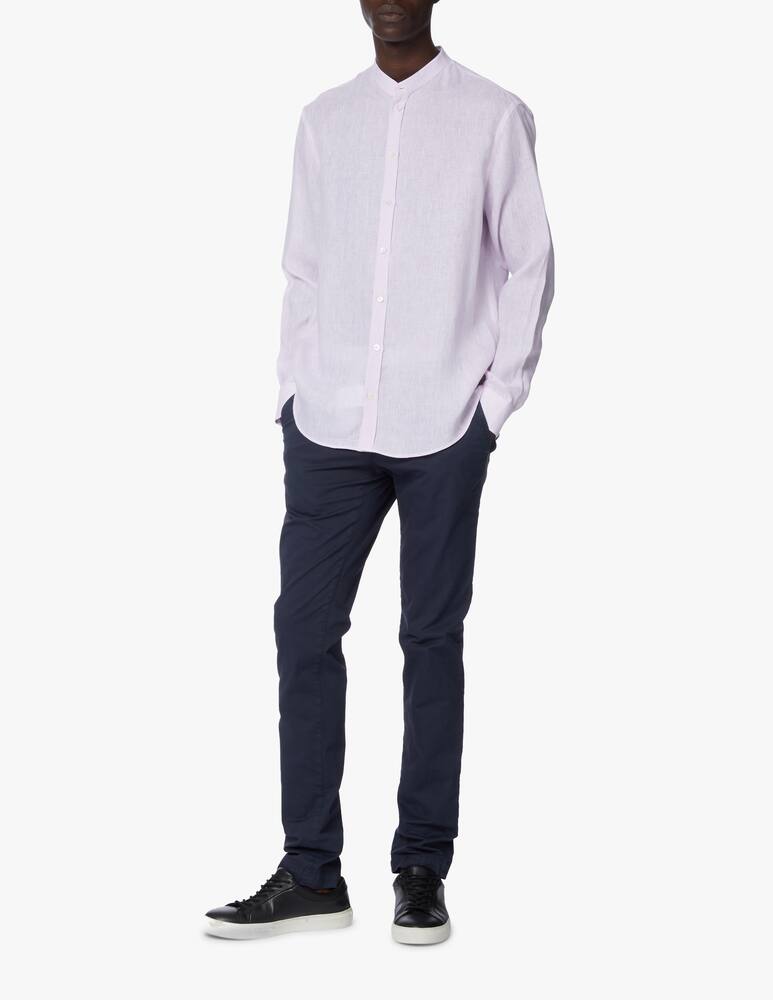 Emporio Armani Camicia manica lunga guru lino tinto filo - rosa - immagine 2 Emporio Armani Camicia manica lunga guru lino tinto filo - rosa - immagine 2