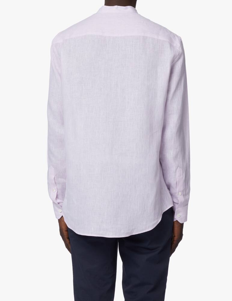 Emporio Armani Camicia manica lunga guru lino tinto filo - rosa - immagine 3 Emporio Armani Camicia manica lunga guru lino tinto filo - rosa - immagine 3