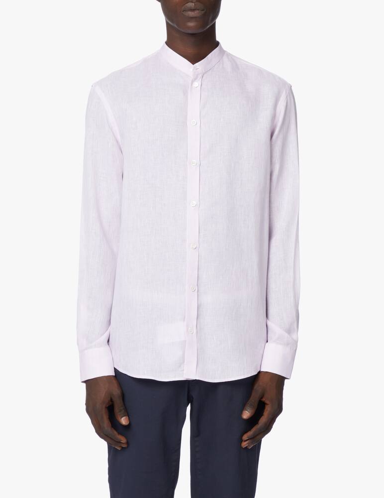 Emporio Armani Camicia manica lunga guru lino tinto filo - rosa - immagine 1 Emporio Armani Camicia manica lunga guru lino tinto filo - rosa - immagine 1