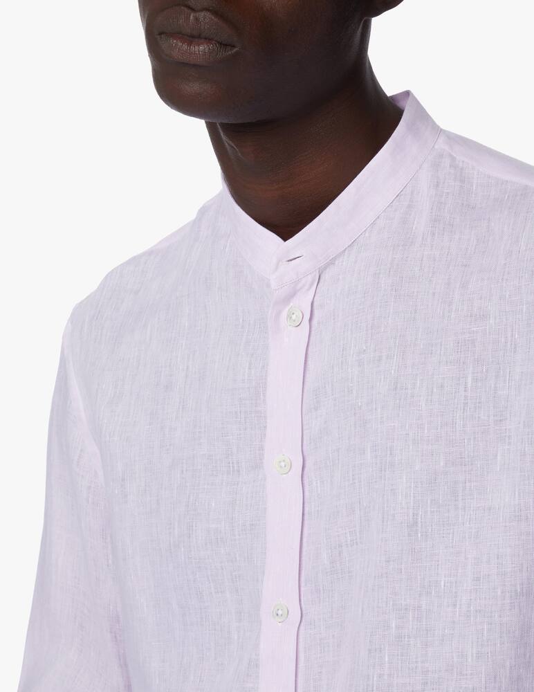 Emporio Armani Camicia manica lunga guru lino tinto filo - rosa - immagine 4 Emporio Armani Camicia manica lunga guru lino tinto filo - rosa - immagine 4
