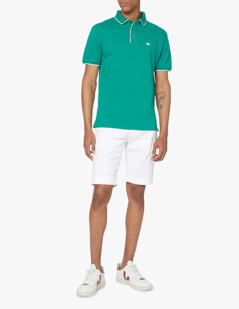 rinascente Emporio Armani Polo manica corta basic profili contrasto - verde