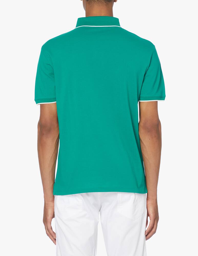 rinascente Emporio Armani Polo manica corta basic profili contrasto - verde