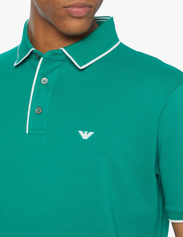 rinascente Emporio Armani Polo manica corta basic profili contrasto - verde