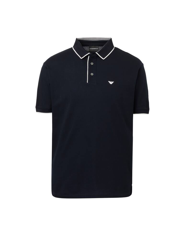 rinascente Emporio Armani Polo manica corta basic profili contrasto - blu