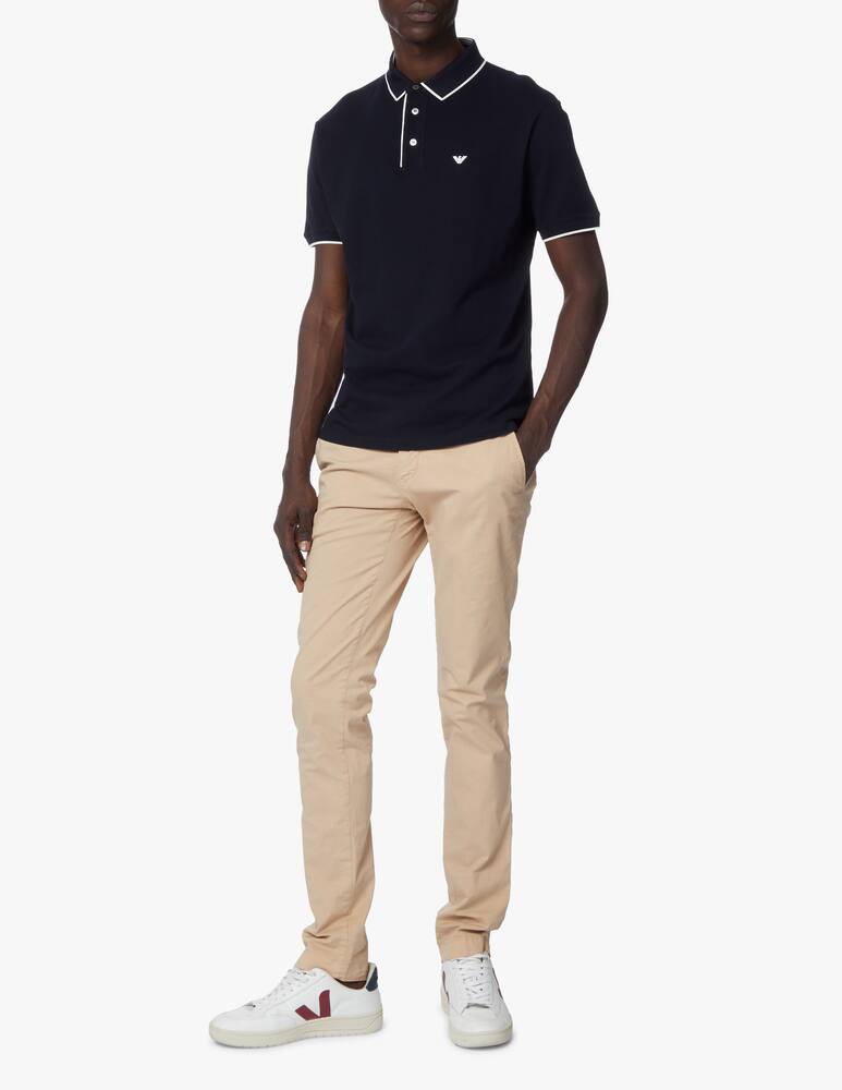 rinascente Emporio Armani Polo manica corta basic profili contrasto - blu