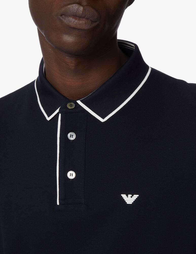 rinascente Emporio Armani Polo manica corta basic profili contrasto - blu