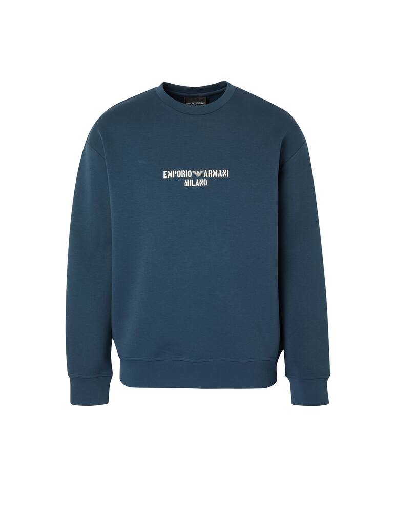 rinascente Emporio Armani Chest small logo sweatshirt - blue