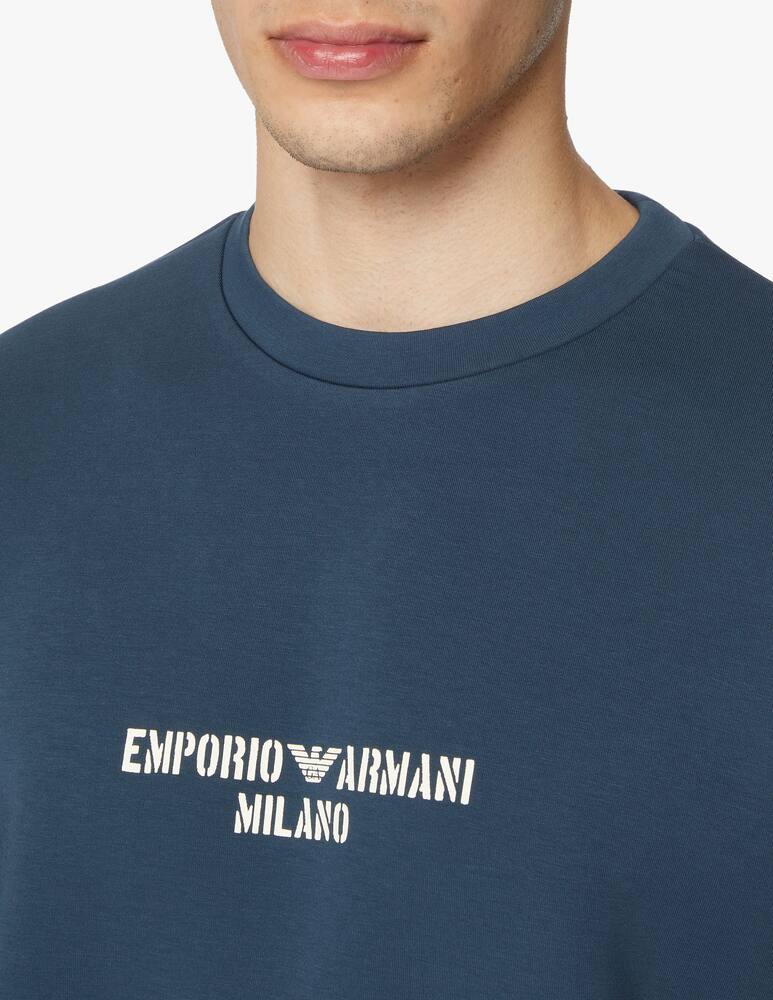 rinascente Emporio Armani Chest small logo sweatshirt - blue