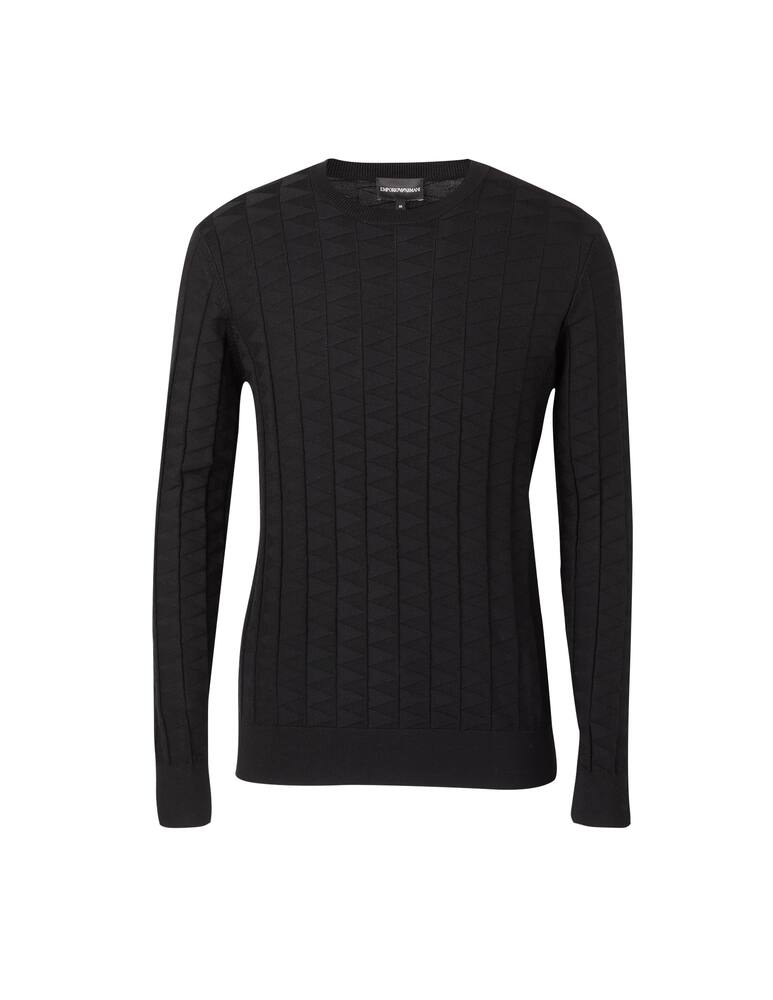 rinascente Emporio Armani Viscose chevronne sweater - black