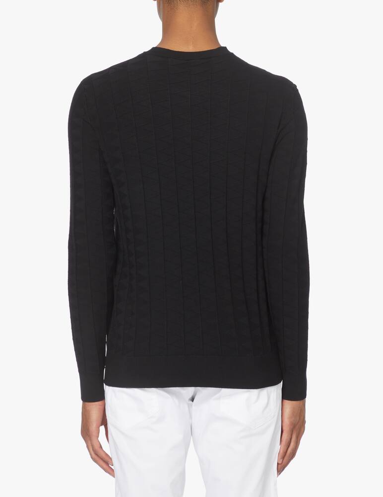 rinascente Emporio Armani Viscose chevronne sweater - black