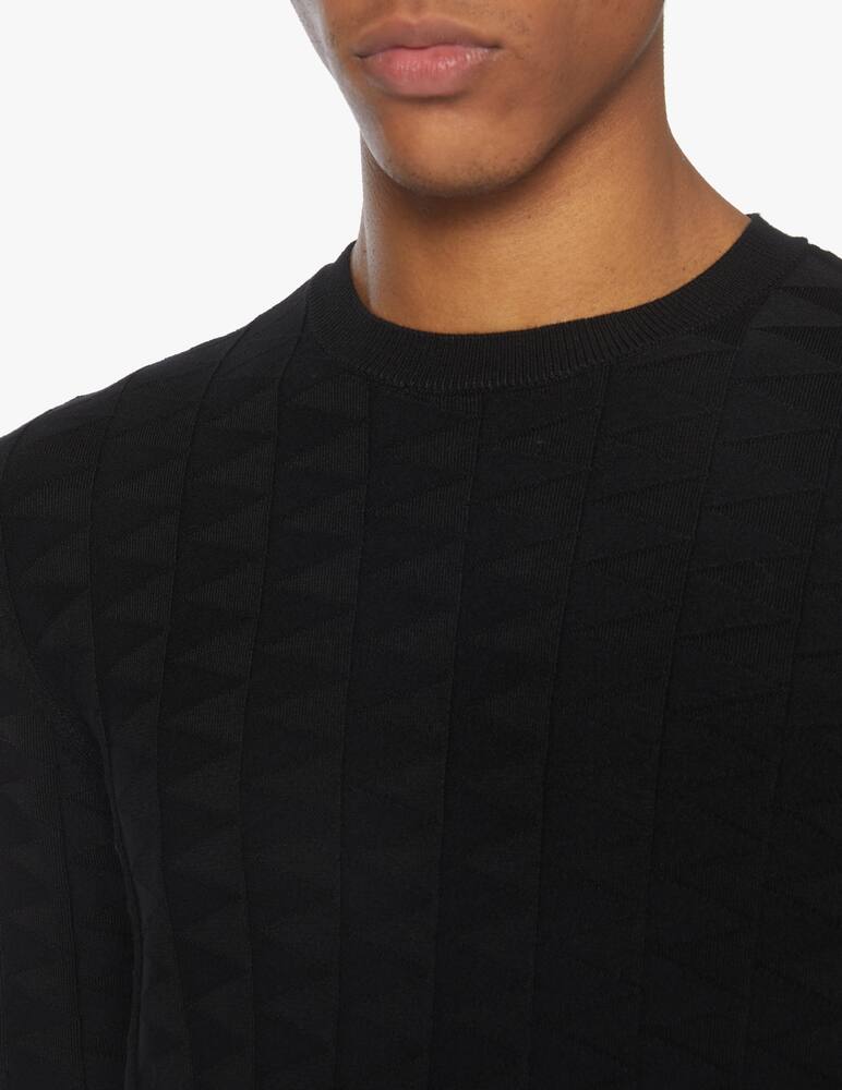 rinascente Emporio Armani Viscose chevronne sweater - black