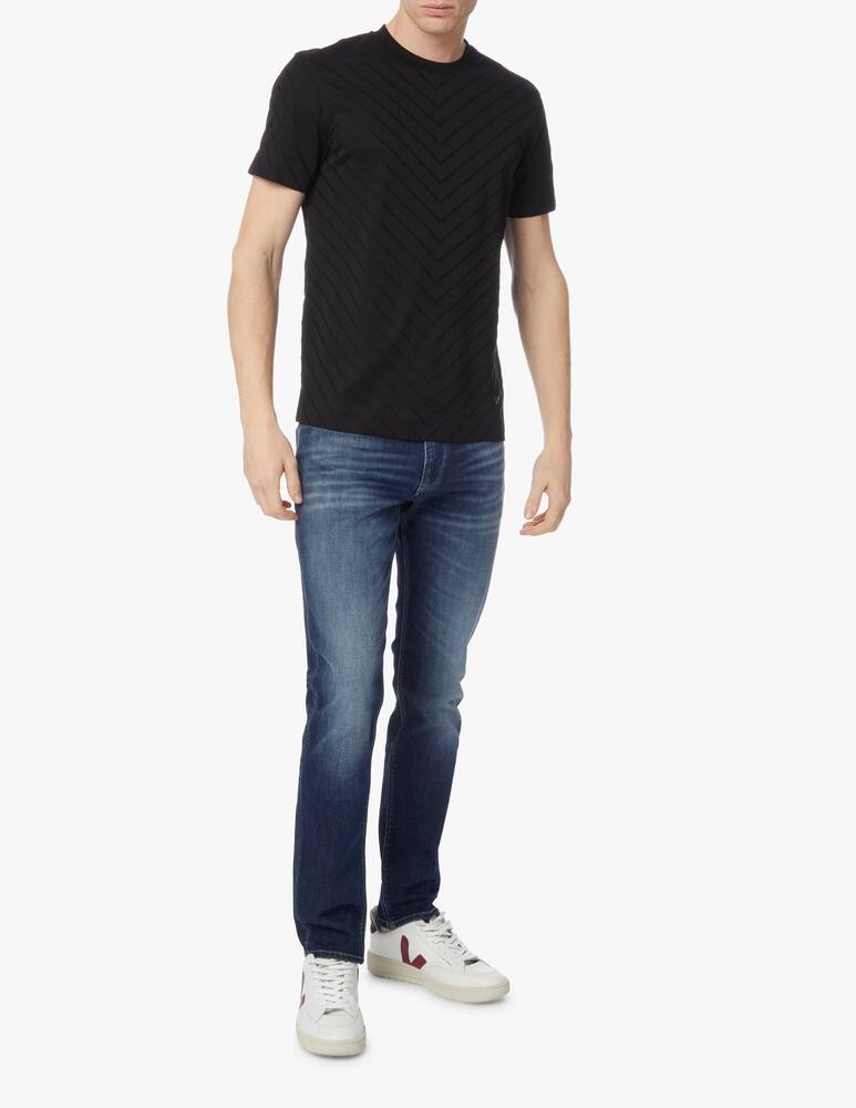 rinascente Emporio Armani Chevronne jacquard t-shirt - black