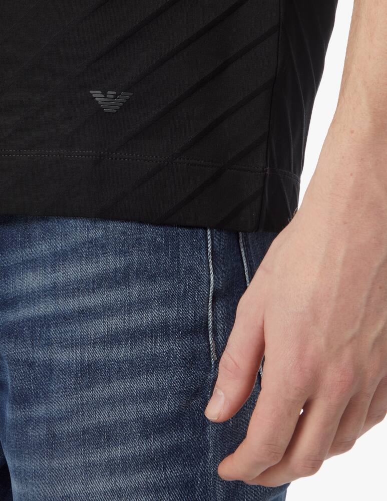 rinascente Emporio Armani Chevronne jacquard t-shirt - black