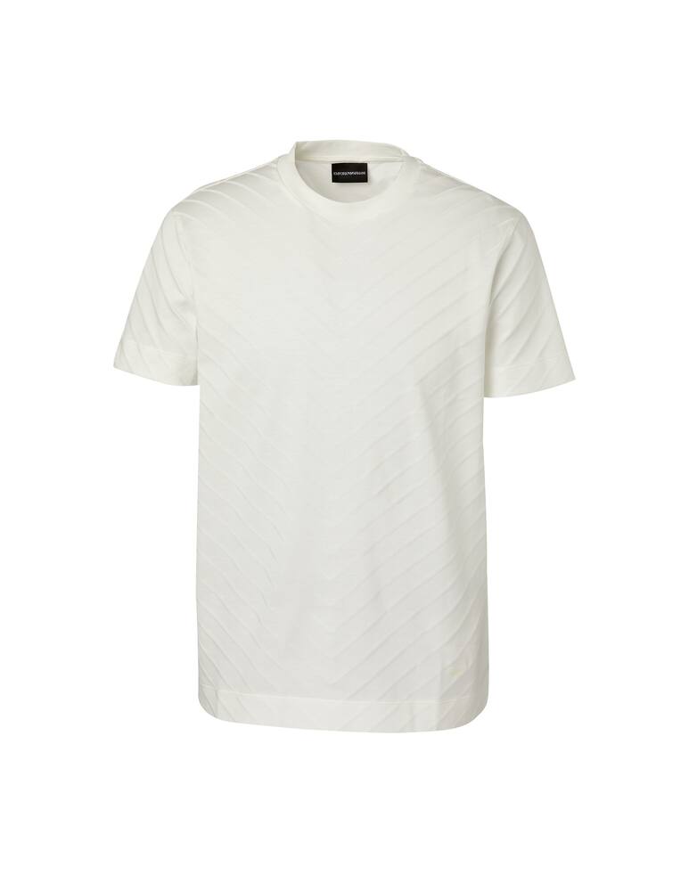 rinascente Emporio Armani Chevronne jacquard t-shirt - white